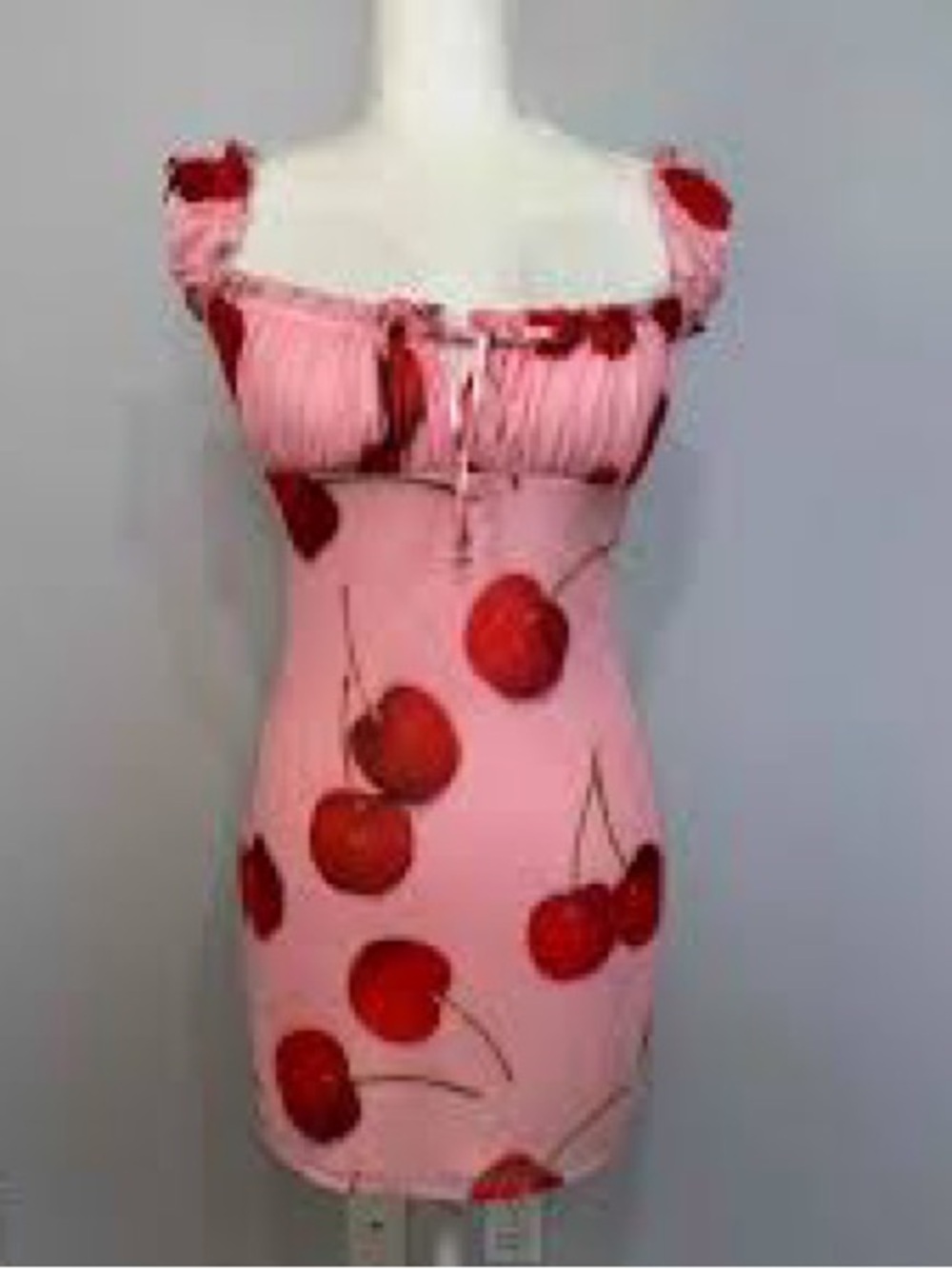 Urban Outfitters Pink Cherry-Print Slip Dress
